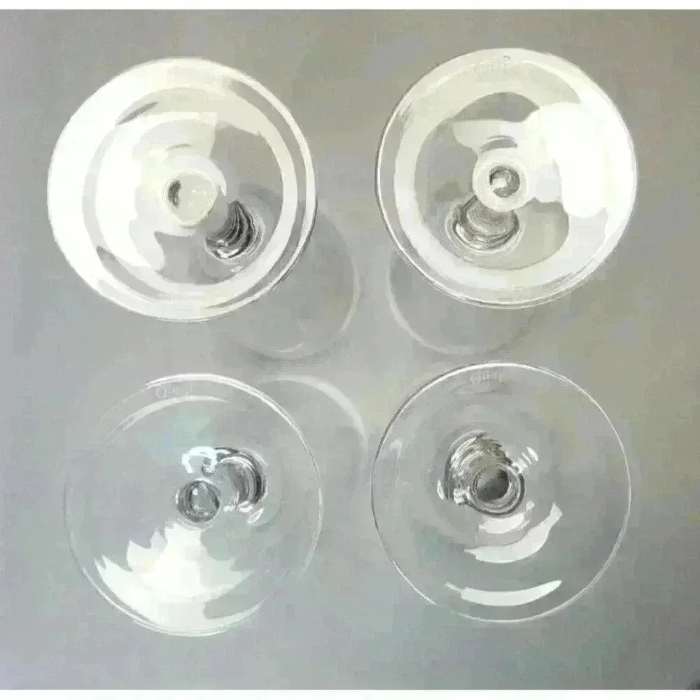 Qualia Helix Platinum Hand Blown Art Glass Iced Tea Glass Water Goblets Set of 4 - Picture 4 of 5